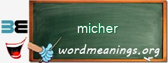 WordMeaning blackboard for micher